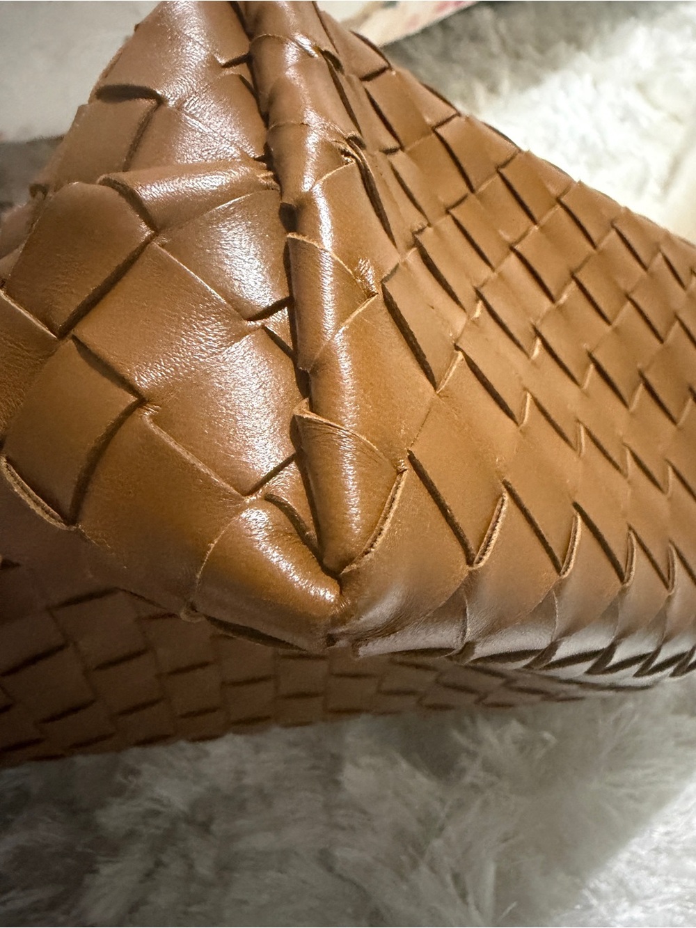 Bottega Veneta Cognac Intrecciato Leather Andiamo Medium - Picture 10 of 14